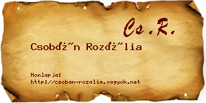 Csobán Rozália névjegykártya