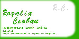 rozalia csoban business card